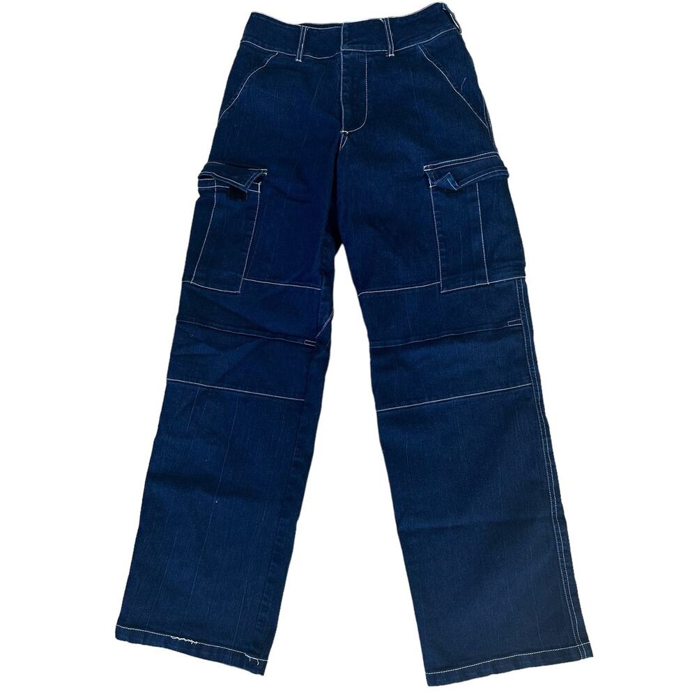 I.AM.GIA Ace Wide‎ Leg Cargo Pants Dark Denim Size Small